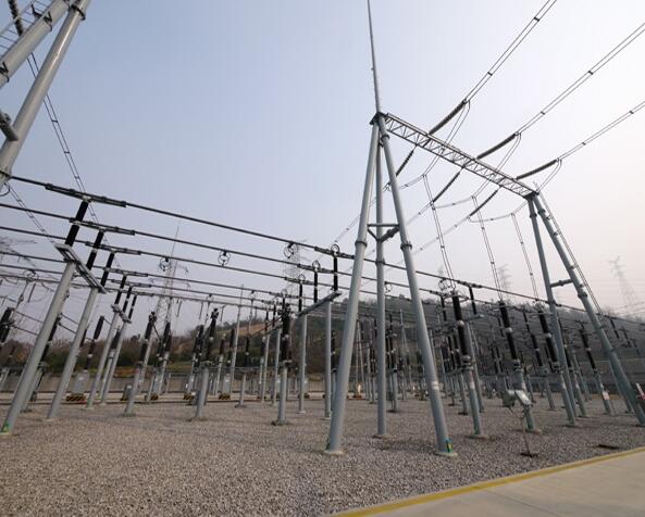 High Voltage Galvanized 220KV Power Transformer Substation Structures Electric Power Pole