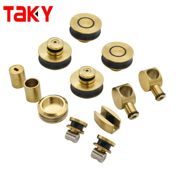 High Quality Frameless Satin Gold Sliding Door Fitting Shower Door Hardware Kit