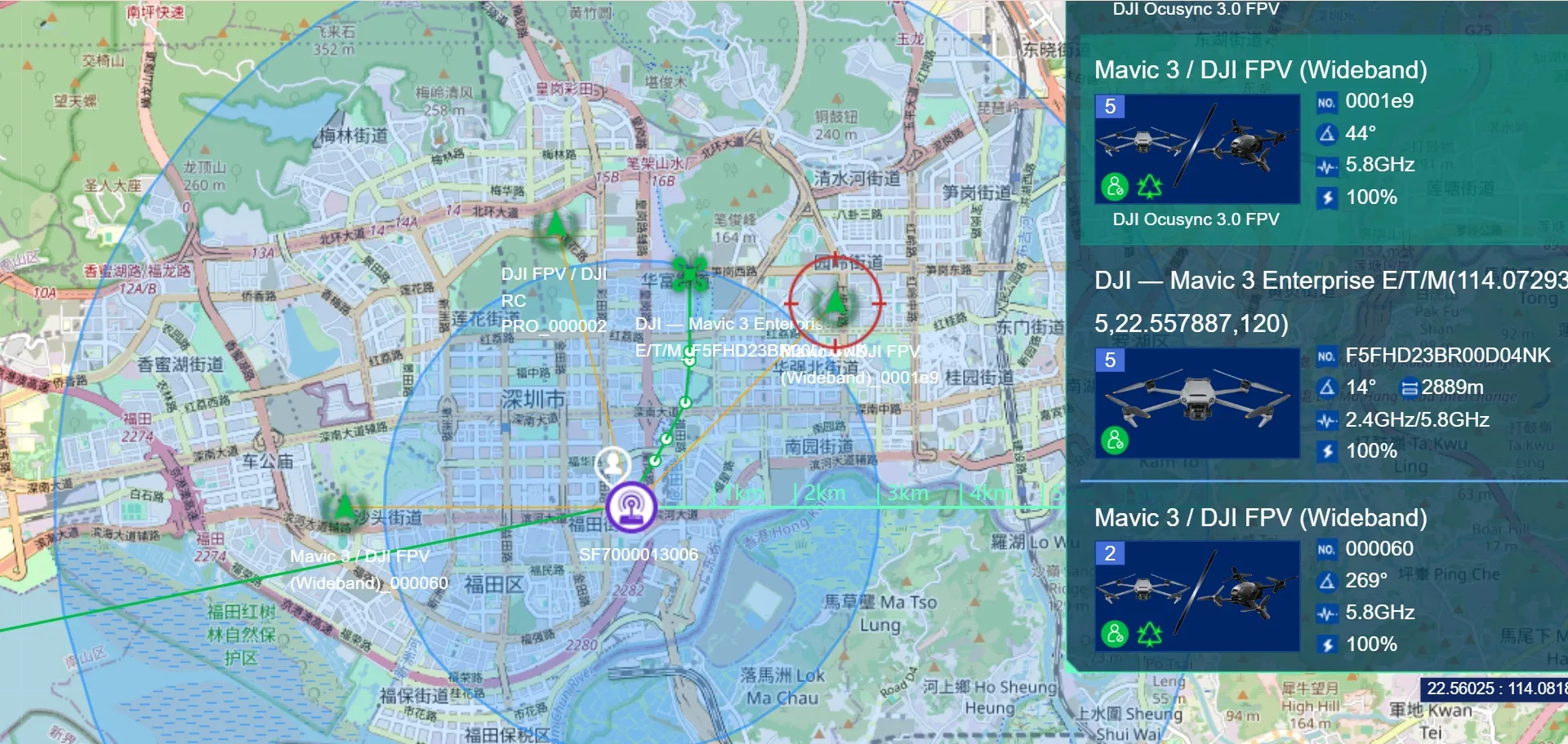 Drone Detection Analyzer in operation