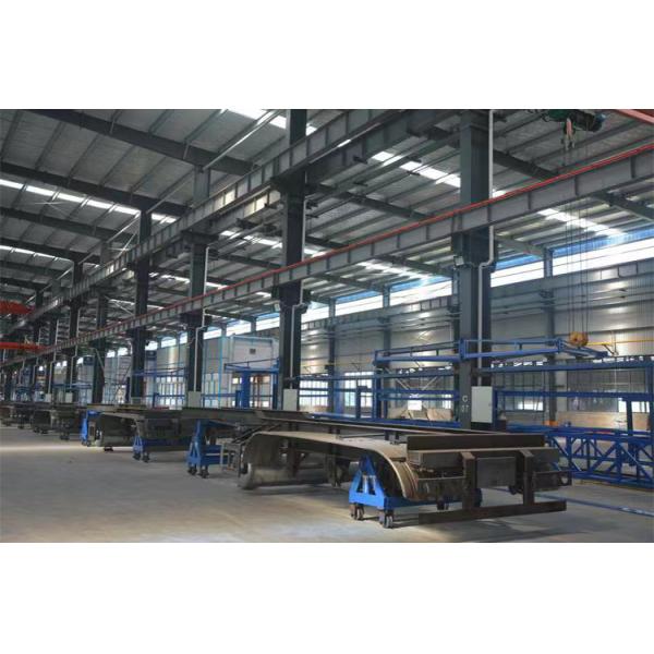 Red Customize 3 Axles Flatbed Container Chassis Flat Bed Semi Trailer at with 13T Axle