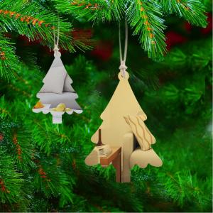 Buy cheap Personalized Gold Silver Mirror Acrylic Xmas Ornaments Icicle Reindeer Snowflake product