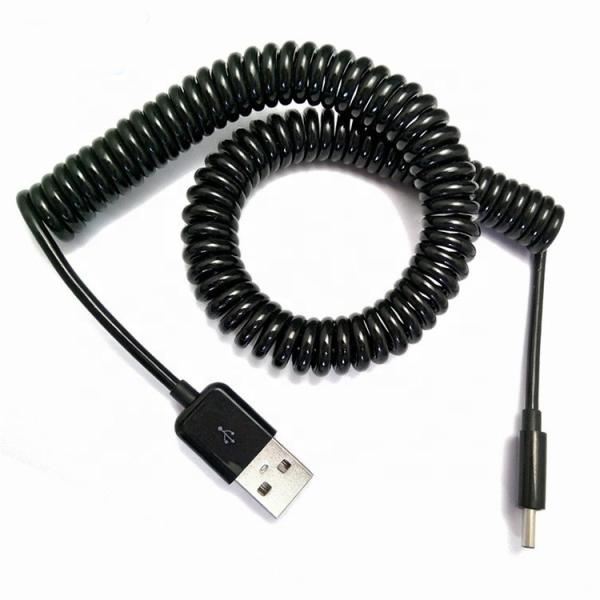 China Custom Retractable 1M 2M 3M Data Charging Spiral Coiled Mini USB 5 PIN to USB Charger Cable on sale China Custom Retractable 1M 2M 3M Data Charging Spiral Coiled Mini USB 5 PIN to USB Charger Cable on sale