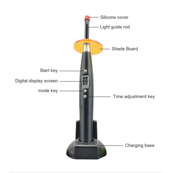 Dental Led Curing Light Plastic Body Colorful Design Cordless Dental Light Cure Lamp