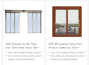 Buy cheap Wood Grain Aluminum Swing Doors , Exterior Glass Swing Door Low E Glazed product