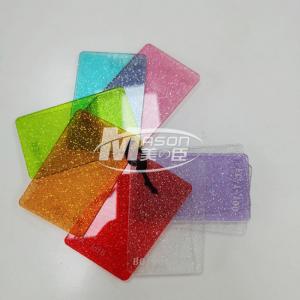 China 3mm 1220x2440 Colorful Red Yellow Blue Glitter Acrylic Sheet For Craft Decorative on sale