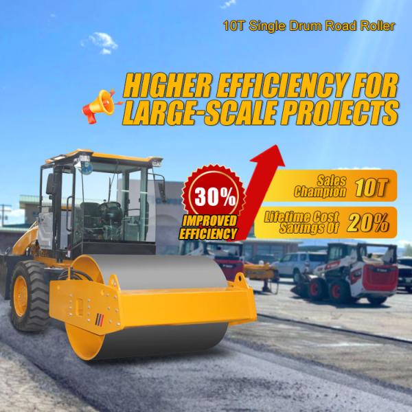 10 Ton Steel Wheel Roller Soil Compactor Small Vibratory Road Rollers