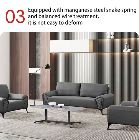 New sofa for commercial reception, new cat scratch leather office space, high-end reception sofa for guests