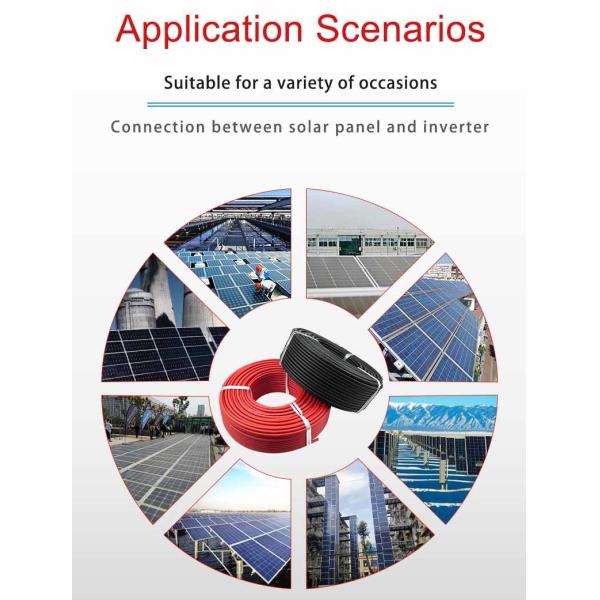 6mm2 TUV EN 50618 Solar PV Cable 1500V DC XLPO Insulation