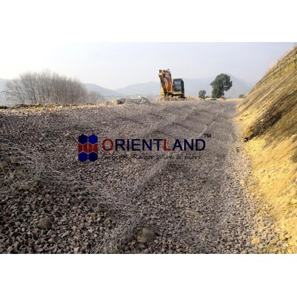 PVC Coated Grey Color Woven Mesh Gabion Stone Cages Box Civil Engineering Applications