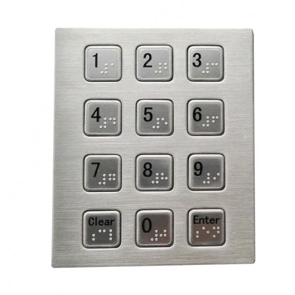 Quality RS232 3 x 4 smart vending machine keypad with Braille dots stainless steel material for sale