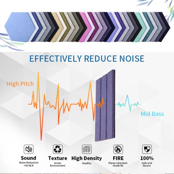 Eco-Friendly Acoustic Fiber Board Noise Reduction Hexagon Acoustic Panel