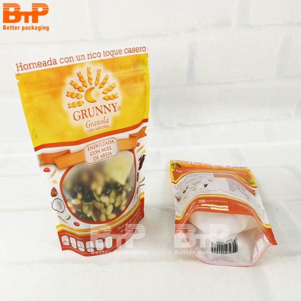 Customized Printed Plastic Food Packaging Bags Eco-friendly Stand-up Food Packaging Bags With Zippers