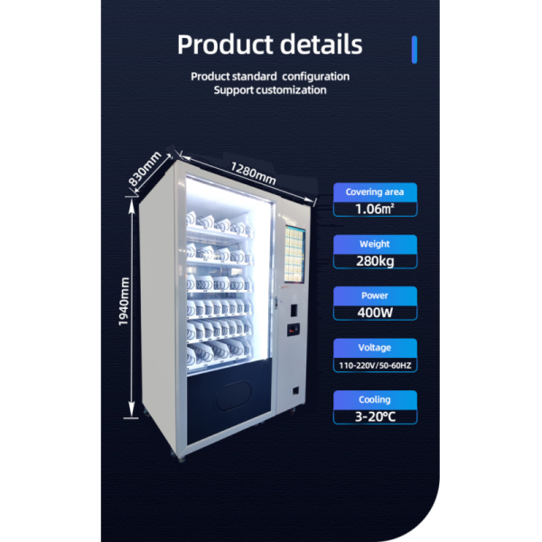 Snack Vending Machine Designed for Round The Snack and Drink Sales with High Capacity and User Friendly Interface