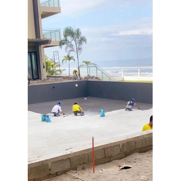 蓝色聚氨酯防水涂料,用于地下室,易于施工,可喷涂.