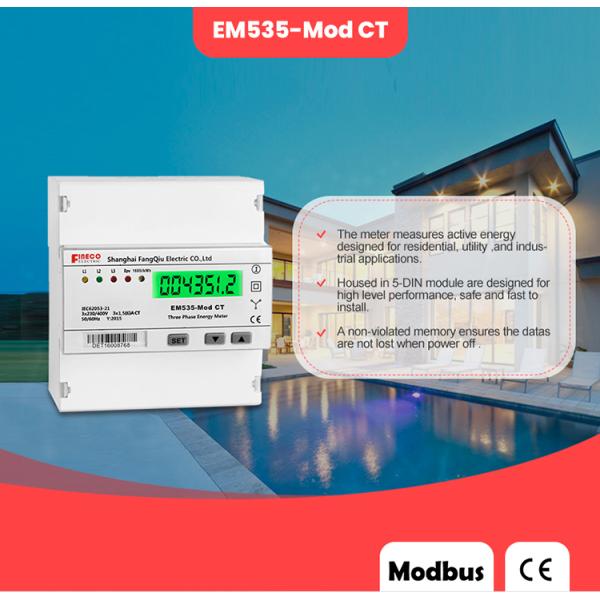 CT connected 3 phase kwh electrical modbus energy meter with customized rated current