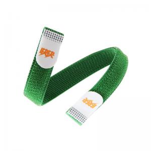 China Green 20cm Elastic Hook And Loop Straps With Injection Hook Printed Logo on sale