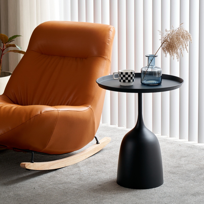 Modern Mini Sofa Side Table Smooth Metal Bedside Table for Living Room and Bedroom Minimalist Corner Coffee Table for Home Use