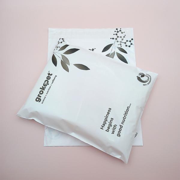 Self Adhesive Sticker Biodegradable Delivery Bags Cornstarch PLA Bag