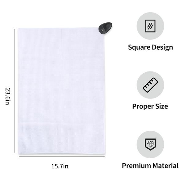 logo Personalized Microfiber Fabric Waffle Pattern Microfiber Golf Towels Quick