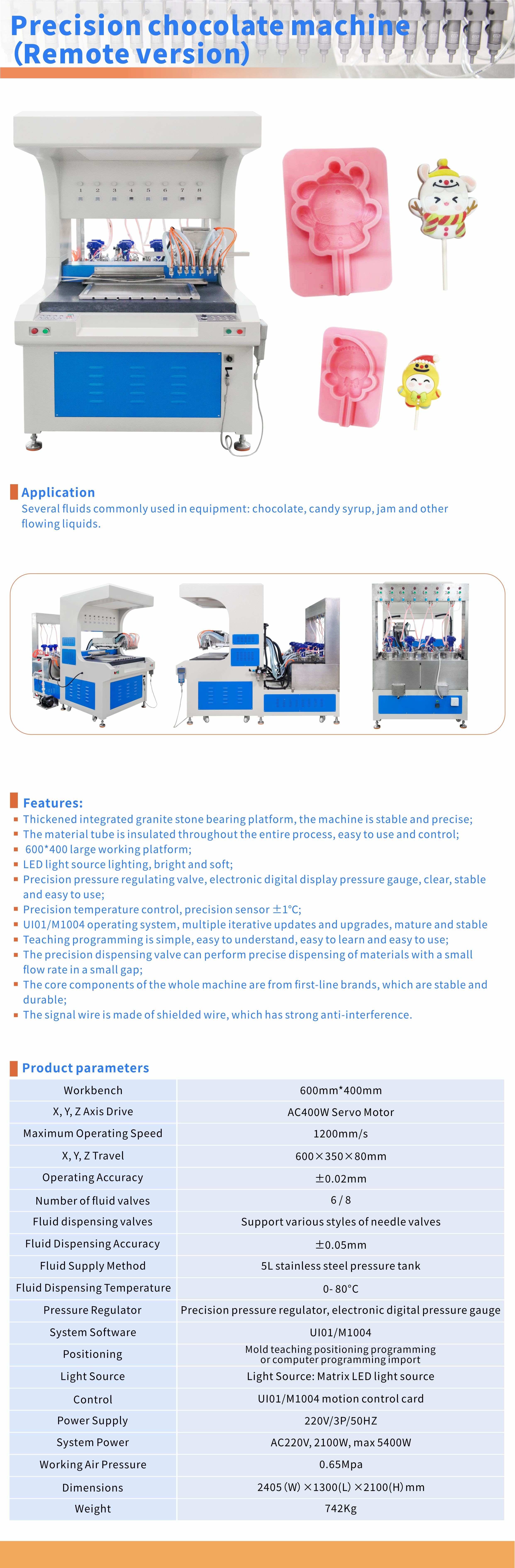 Automatic Chocolate Candy Making Machine High Productivity