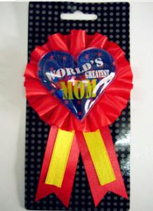 Buy cheap rosette, pin button, button badge, Award Ribbon Rosette With Button Pin product