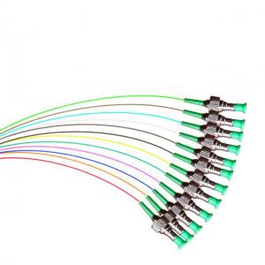 Buy cheap PVC LSZH Outer Fiber Optic Pigtail 12 Cord Fibers Unjacketed Color Coded Optical Pigtail product