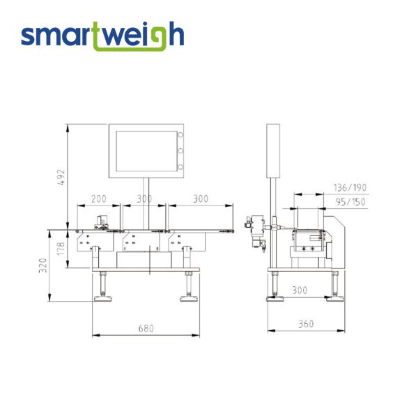 Detailed dimensions of Smartweigh H Series Portable Axle Scale