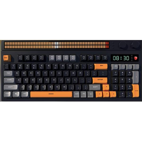 Multimode Keyboard High-end Keyboard With Triple Mode Knob Control RGB Lighting Tomato Alarm Clock Ergonomic Design