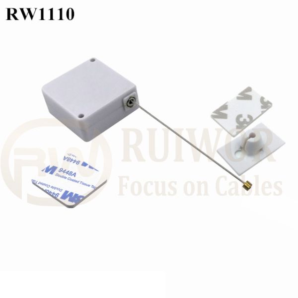 RW1110 Square Retail Security Tether Plus 25X15mm Rectangular Adhesive ABS Plate Used In Design Organizations