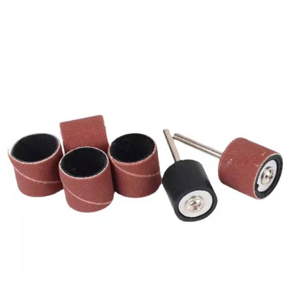 Smooth Red Aluminum Oxide Spindle Sanding Drum Sleeves Set with Hook and Loop Backing