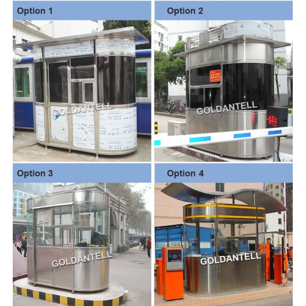 Modern Prefab Security Guard House Stainless Steel Portable Sentry Box for Parking Lot Outdoor Ticket Kiosk & Traffic Booth
