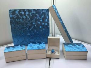 China Blue Pearl Jewelry Plastic Box , Leatherette Gift Packaging Boxes on sale