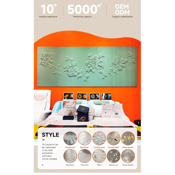 Modern Waterproof Bamboo Charcoal Wall Panel; Quick Installation TV Background Wall; Hotel Apartment Decoration Material