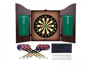 China Professional 18 Inches Bristle Dartboard , MDF Wooden Dartboard Cabinet Set on sale