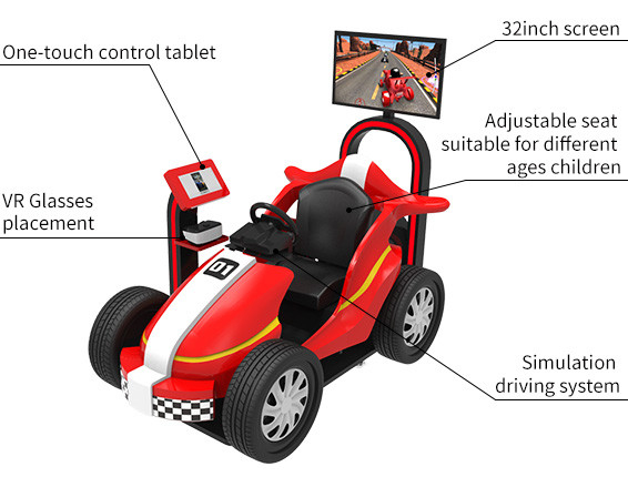 Children 9D Virtual Reality Driving Simulator Multiplayer Car Racing Game For Entertainment