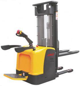 Buy cheap Narrow Aisle Warehouse Electric Stacker Truck , Ride On Pallet Stacker 2.5m - 5.6m Lift Height product