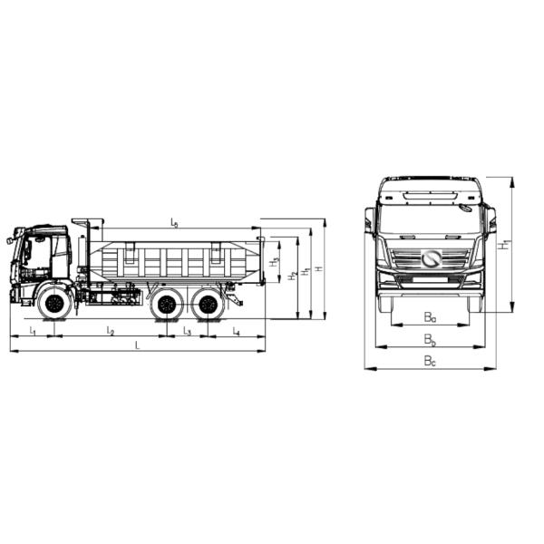 250KW Electric Dump Trucks Hybrid Mining Truck With 12m Minimum Turning Radius