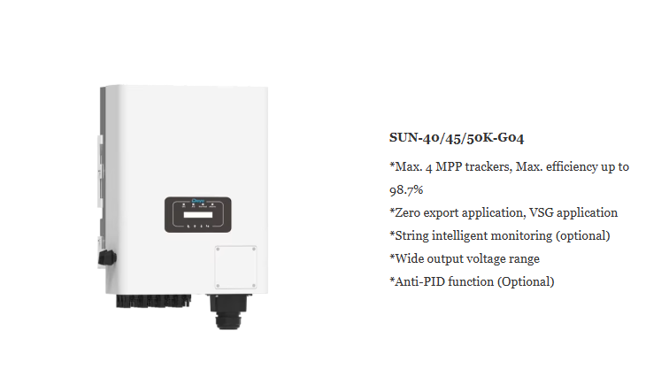 Deye SUN-50K-G04 On-grid Three Phase String Inverter 50kw on Grid Solar String Inverter Solar Inverter