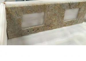 Buy cheap Golden Solid Granite Countertops , Kitchen / Bathroom Granite Countertop Slabs product
