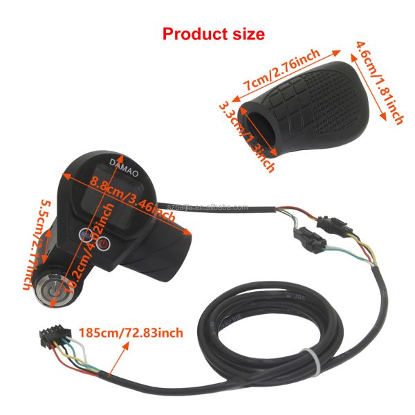 DAMAO Waterproof 5pin SM Plug Electric Bike Lcd Display With Locked