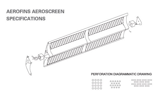 HOT SALE ! Aerowing Louver Blades, Aluminum Perforated Louver Facade