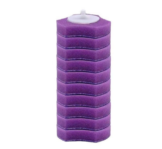 Replaceable Long Handle Toilet Sponge Refills Blue Color Cleaning Head