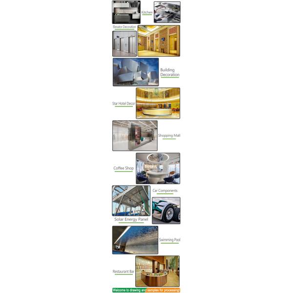 CD Hairline Titanium Gold 3D Laser SS 201 304 316 Decorative Stainless Steel Plate