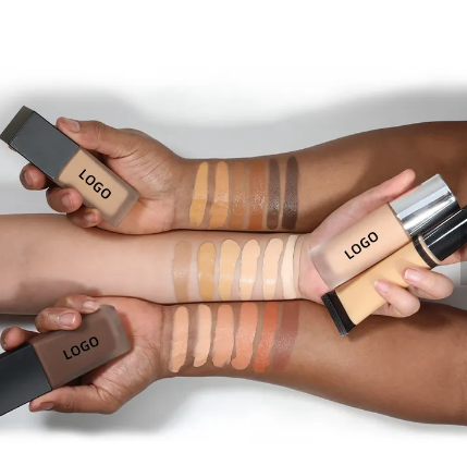 Full Coverage Organic Vegan Waterproof Makeup Liquid Foundation For Black Skin Women