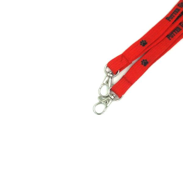 Popular Red Custom Tubular Lanyards Polyester Material Silkscreen Printing Logo