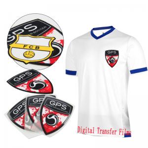 Buy cheap Custom DTF Flock Logo for polo tshirt Digital Transfer Film Soccer Jersey Series Heat Press Football Clothing Stickers product