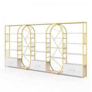 Buy cheap Versatile Cosmetic Luxury Display Cabinets MultiLayer Marble Shelving Golden Body product