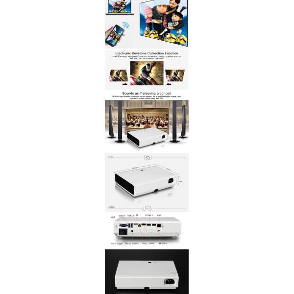 2018 New Design 3800Lumens Smart Android Led Projector 1080P 4K For Home Cinema