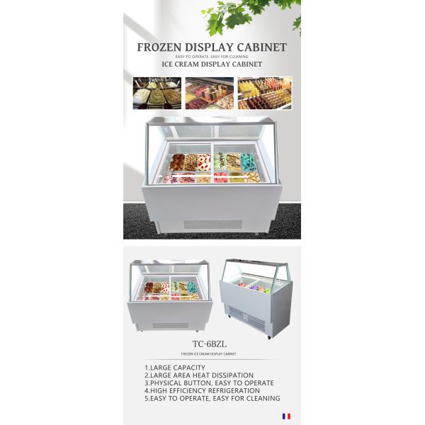 Customized Commercial Glass Gelato Display Freezer Showcase Ice Cream Display Freezers Price