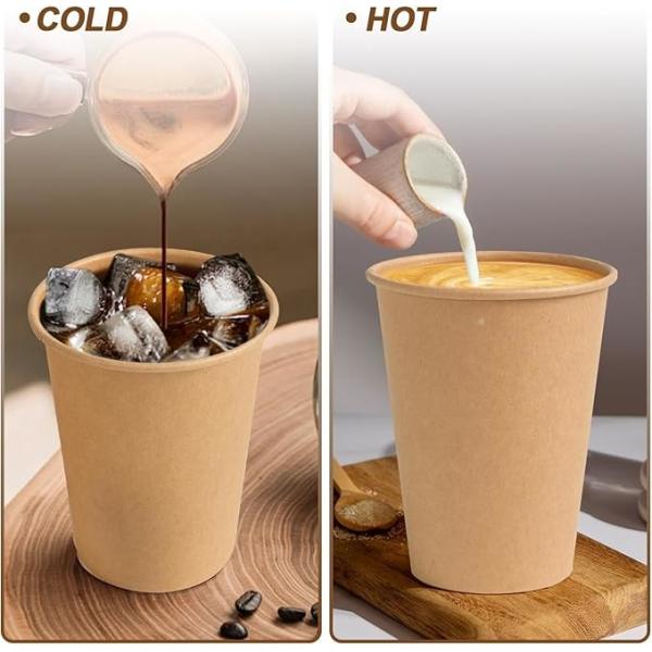 10 oz Disposable Black Paper Coffee Cup Hot/Cold Beverage Drinking Cups